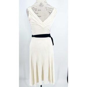 DIANE VON FURSTENBERG Ivory Colorblock Midi V-neck Wrap Dress US 6